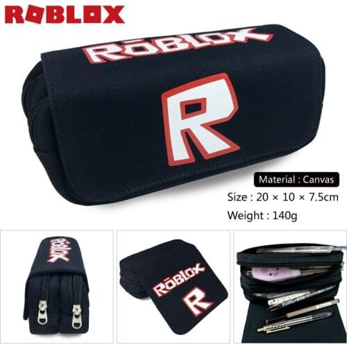 Roblox Game Pencil Case Surrounding Portable Waterproof Pencil Case Canvas Student Bag School Supplies Stationery Large Capacity
