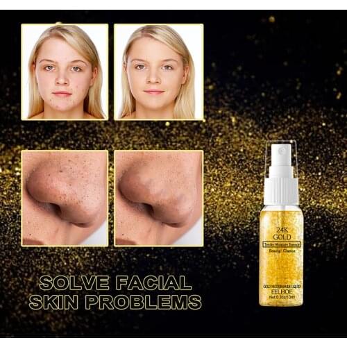 Eelhoe 24K Gold Face Serum Oil Control Moisturizing Whitening Face Care Primer Makeup Pore Minimizer Essence Skin Care TSLM2