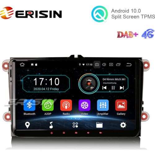 Erisin ES5991V 9" Android 10.0 Car Stereo for VW Golf 5 Passat Tiguan Polo Eos Skoda DAB+ Navi GPS OBD