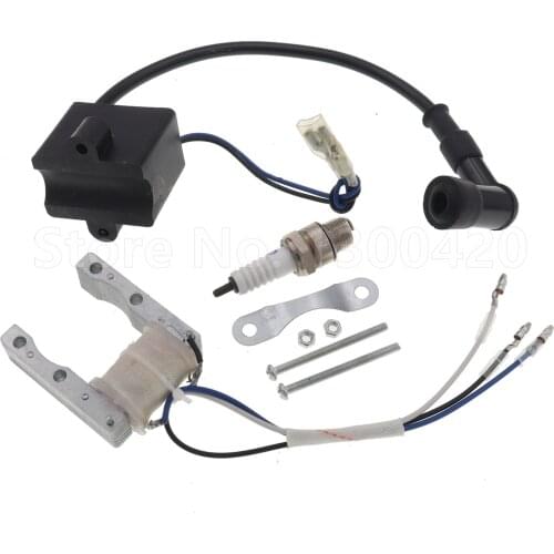 CDI Ignition Coil Magneto Spark Plug for Motorized 49cc 66cc 80cc Engine Bicycle