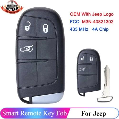 KEYECU OEM 3 Button for Jeep Grand Cherokee 2014 2015 2016-2019 M3N-40821302 68143506 AA AB AC Smart Remote Control Car Key Fob