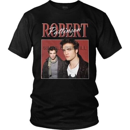 Classic Robert Pattinson T Shirt Men Short Sleeve Cotton Tshirt Handsome T-shirt Designer Vintage Rob Edward Cullen Tee Clothes