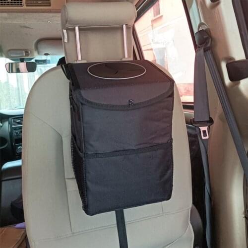 Waterproof Car Trash Can Bin Auto Car Accessories Organizer Garbage Dump For Trash Can Cars Storage Pockets Closeable Portable