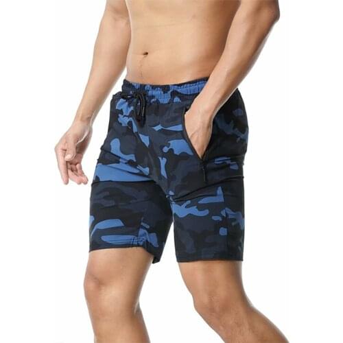 SIPERLARI Mens Camouflage Sports Shorts Running Workout Gym Shorts For Male zipper pocket Quick-Dry Jogger Fitness Shorts