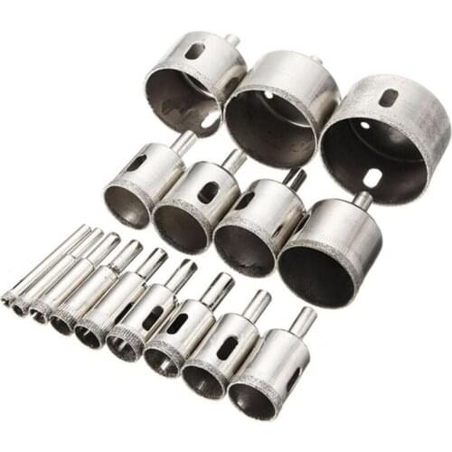 T21D Emery Drill Bit Set 30PCS Hole Saw Set with Hole Saw Guide Jig Fixture Suitable for Ceramic /Marble/Glass/Tile