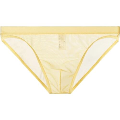 Mens Low Wrist Underwear Sexy Briefs Breathable Male Panties Hombre See Through Man Gay Mesh Transparent Ultra-thin Lingerie