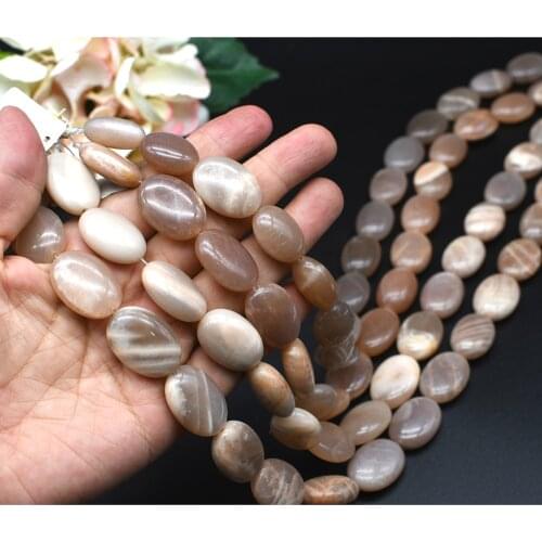 Wholesale natural 17x22mm orange moonstone Oval loose beads stone for jewelry making