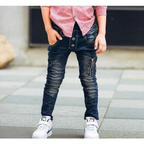 2021 Autumn Denim Pants Boys Jeans Kids Fashion Trousers Casual Children Clothing Boy Pencil Pants 3-14years