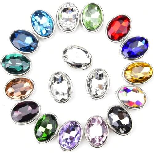 Oval Rhinestone Clawless Non-Hooked Costume Sew On Crystal Stone Clothing Accessories Diy Bags Trim Crafts Metal Base With Hole
