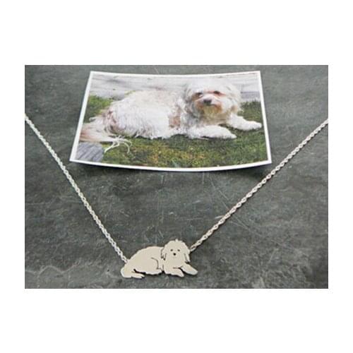 Fashion hot sale Hiphop Style Silver Dandie Dinmont Terrier Necklace Pet Dog Necklace Children christmas Gift Jewelry