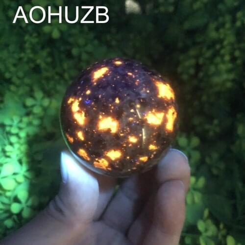 Natural Crystals Quartz High Quality Fire Yooperlite Sphere Energy Reiki Healing Ball Room Home Aquarium Decoration Gemstone