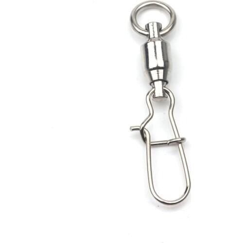 Rompin 10pcs/lot Fishing Stainless Steel ball bearing swivel with nice snap Rolling Sea Fishing lure Connector Accessories