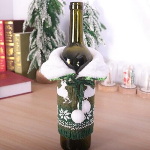 Christmas Wine Bottle Covers Bag Santa Claus Champagne Bottle Cover Red Merry Christmas Decorations For Home Table Decor