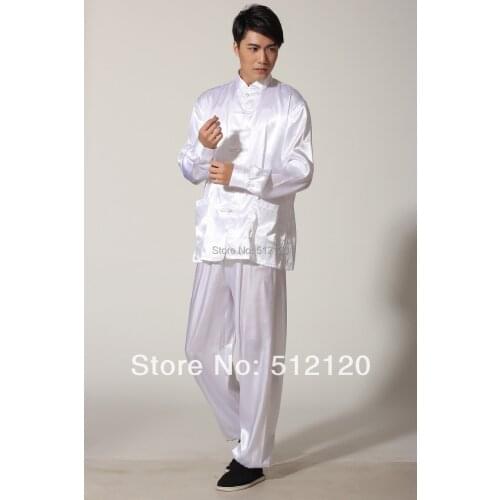 Shanghai Story Spring Tai chi uniform White kungfu suit traditional kungfu clothing for man Martial Art Jacket Pants Set for Men