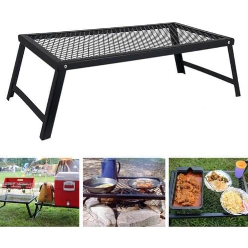 Portable Foldable BBQ Grill Rack Campfire Table for Cooking Camping Barbecue Foldable BBQ Grill Rack
