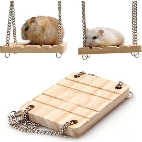 Small Animals Products Hamster Chinchilla Toys Wooden Swing Harness Hanging Bed Parrot Rest Mat Pet Hanging Pet Toys Accessories