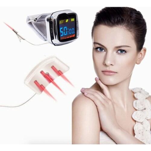 18 beams bio 650nm laser pain relief wrist watch laser therapy device for high blood pressure hypertension treatment