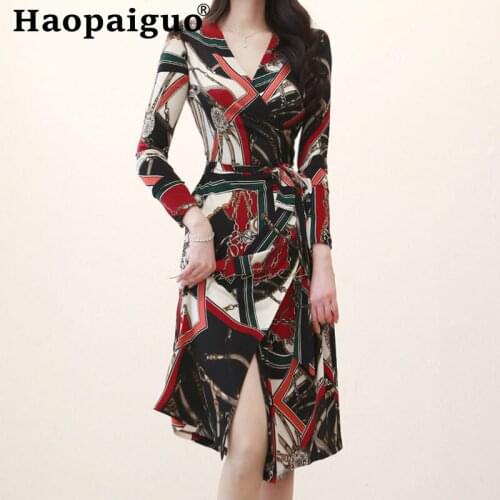 Print Vintage Autumn Dress Women Long Sleeve Corset Package Hip Dress Ladies Casual Womens Dresses New Arrival 2019 Ropa Mujer