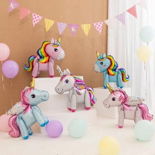 1 Pcs 3D Pink Unicorn Balloon Decoration Aluminum Foil Balloon Birthday Party Decorations Baby Shower Balloons Supplies Kids Toy