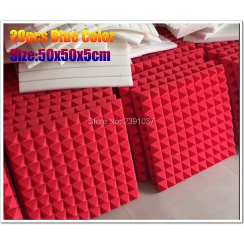 High Quality Red acoustic foam big size 50x50x5cm Acoustic foam Soundproof Thick Absorption Pyramid Studio Foam Board Red color