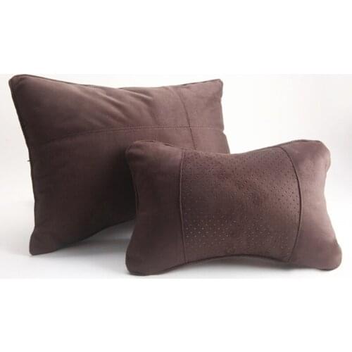 Suede Bone Car Headrest Pillow Hair Turning Four Seasons Neck Waist Protection Accesorios Para Autos Head Lumbar Support Cover