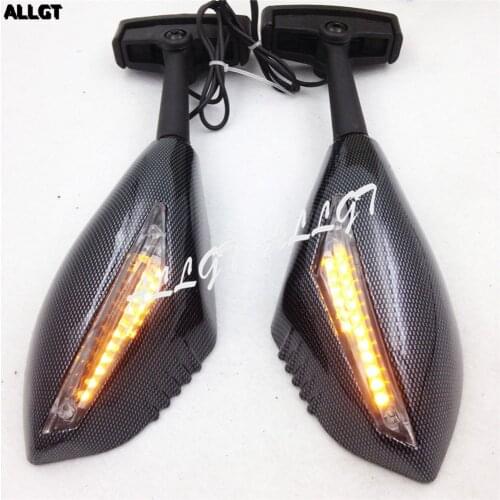 Turn Signal Integrated Mirrors for Yamaha YZF 600 R1 FZ6S FZ6 R6 R6S CARBON New Pair L&R