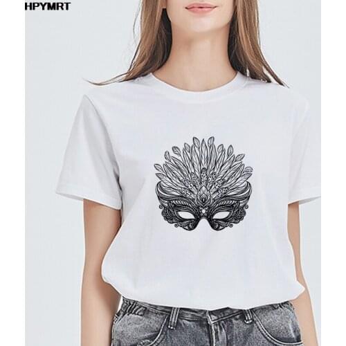 Women T-shirts Casual Harajuku Mask Graphics Print Tops Tee Summer Fashion Female T shirt Short Sleeve Tshirt For Woman Clothing