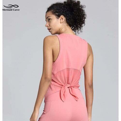 Womens Back Swallow tail Design Yoga Top Tank Woman Mesh Loose Vests Fitness Tank Running Breathable Gym Workout Sport shirt