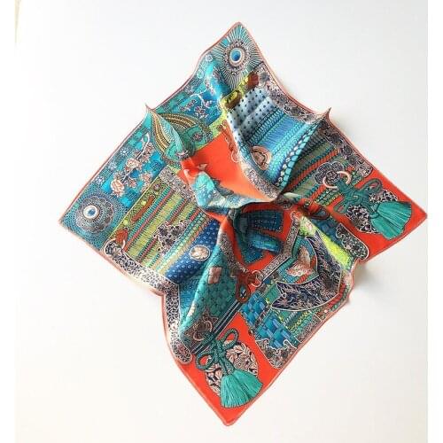 Brand 2020 New Winter Scarf 100% Silk Scarves Small Female Pashmina 53*53 Cm Poncho Foulard Bandana Shawl Spring Square Hijab