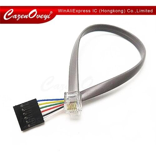 1pcs/lot ICSP crystal head RJ11 turn SIP6 download line MPLAB ICD3 matching ICD2 PICKIT3 In Stock