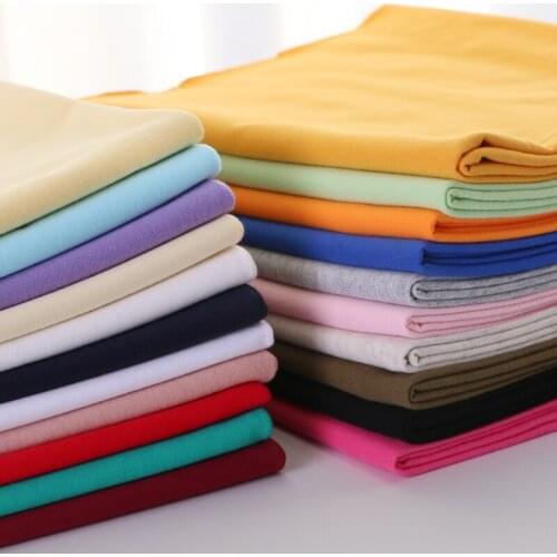 185cmx50cm Summer cotton knitted plain weave cotton fabric baby short sleeve T-shirt thin jersey soft clothing Sewing fabric