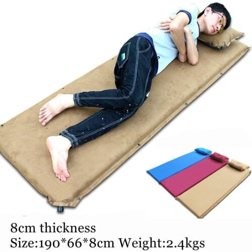 2Pcs/1Lot! Camel 036-8 suede 8cm thick inflatable cushion camping lunch 199 * 66 * 8cm automatic outdoor inflatable mattress