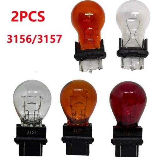 2pcs T25 3156 3157 12V 21W 21/5W Amber white red Car External Turn Signal Bulb Halogen Lamp Brake Light Taillight 12V