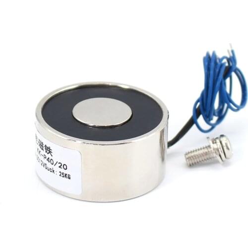40*20mm Suction 25KG 250N DC 5V/12V/24V Mini solenoid electromagnet electric Lifting electro magnet strong holder cup DIY 12 v