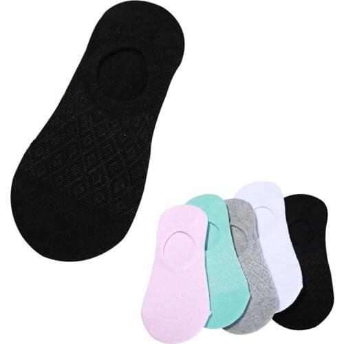 5 Pairs Women Boat Socks Spring Autumn Breathable Invisible Shallow Mouth Mesh Cotton Sock Slippers Cute Female Art Socks Meias