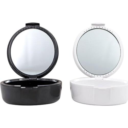 5pcs Denture Storage Box With Mirror Glass Dental Tooth Appliance Container Teeth Cleaning Tools Dental Fasle Teeth Bath Case