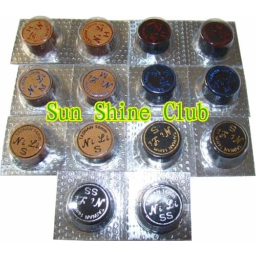 Free shipping!!! 6pcs/lot Original NILI pigskin billiard pool cue tips 14MM SS/S/M/H High quality like Kamui tips and Hot sales