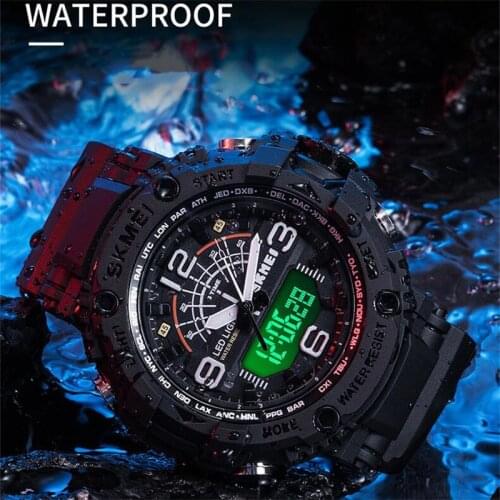 SKMEI Mens Watches Outdoor Sports Watches Military Watch Men Waterproof Digital Quartz Large Dial Fashion Man Wristwatch Relogio
