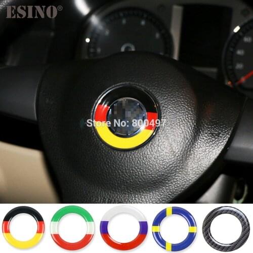 New Car Styling Steering Wheel Ring Case Decoration Sticker Cover Accessory For Volkswagen VW Golf 6 7 Polo CC Tiguan Passat