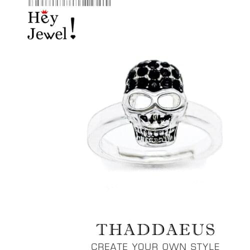 Black Skull Ring,Europe Rebel Street Fine Punk Jewerly For Women,2020 Aumtmn Brand New Gift In 925 Sterling Silver,Super Deals