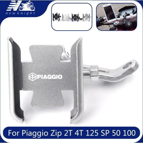 For Piaggio Zip 2T 4T 125 SP 50 100 50cc Motorcycle CNC Aluminum Mobile Phone Holder GPS Navigator Handlebar Bracket Accessories