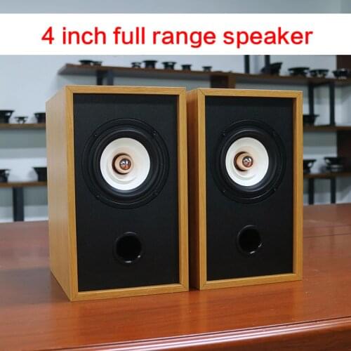 DIY 20-50W 4 Inch Full-range Speaker with Fever Desktop Passive Wooden Front HIFI Speaker Computer/TV Speaker 80Hz-20KHz