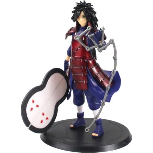 18cm Naruto Shippuden Anime Uchiha Madara with Fan Weapoon PVC Action Figure Cartoon Decoration Model TOy Kids Gift Brinquedos