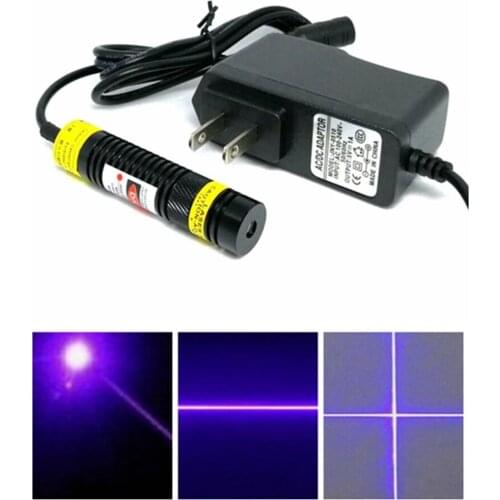 16mm Dia Focusable Violet Blue Laser Lights 405nm 100mw Dot/Line/Cross Laser Module 5V Aligment Tools