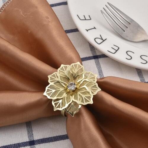 Napkin Rings With Hollow Out Flower For Dinner Parties Birthdays Weddings Receptions Family Gatherings Christmas Table Decor