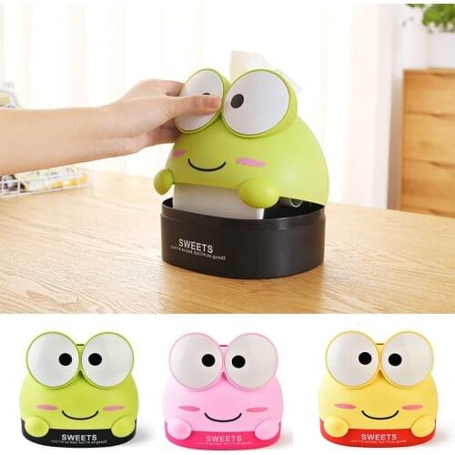 Creative Cartoon Frog/Rabbit Tissue Box Cute Household Roll Paper Holder Storage Plastic Tissue Box Desktop Napkin Dispenser