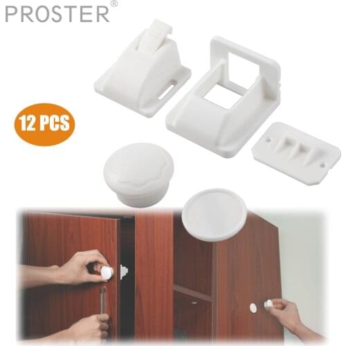 PROSTER 12 pcs for Magnetic Safety Locks Invisible Catches Cupboard Drawers Baby Child Proofing Magnetic Locks door lock