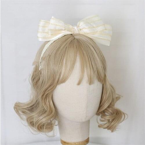 Handmade Princess Lolita Hair Hoop Two Layers Bowknot KC Hair Band Hair Accessories B1634