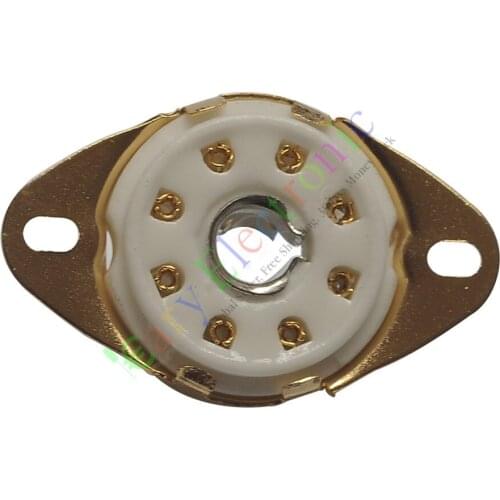 Wholesale and retail 4pc 8pin PCB Gold Ceramic vacuum tube sockets base Fr 5B254 4P1S BL21 audio amp free shipping