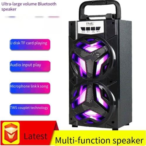 Computer Peripherals Sound Bluetooth Compatible Speakers Support TF Card AUX FM U Disk Outdoor Dance Wireless Portable Subwoofer